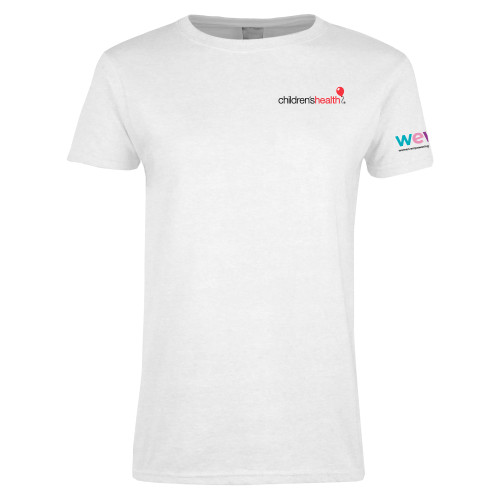  Womens White Short Sleeve Tee - Childrens Health Logo