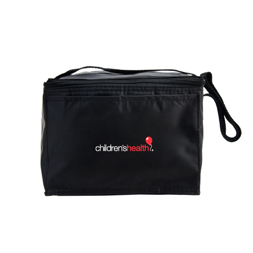  Six Pack Black Cooler - Childrens Health Logo