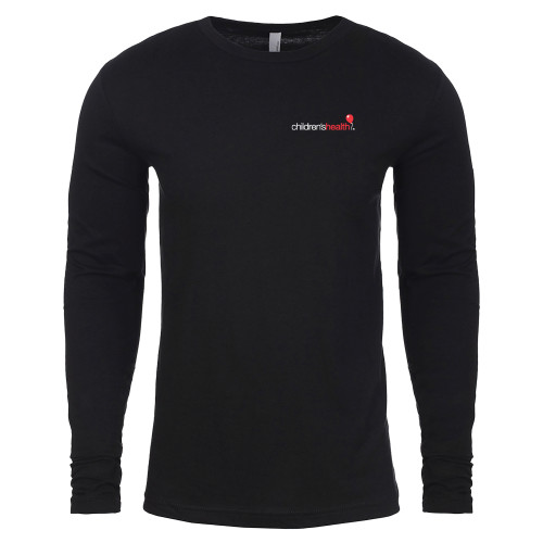  Next Level Black Cotton Long Sleeve Tee - Childrens Health Logo