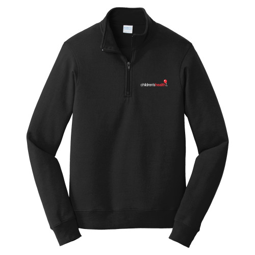  Port & Co Black Fan Favorite Fleece 1/4 Zip Pullover - Childrens Health Logo