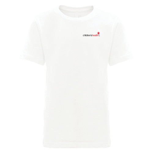  Next Level Youth White Cotton Tee - Childrens Health Logo