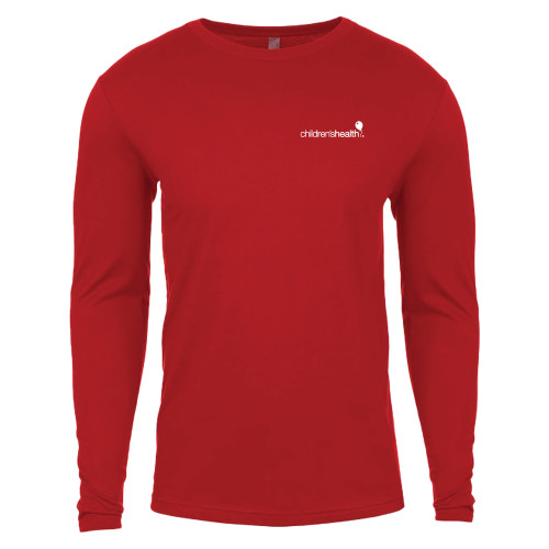  Next Level Red Cotton Long Sleeve Tee - Childrens Health Logo
