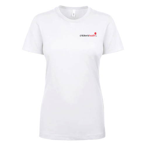  Next Level Womens White Ideal T Shirt - Childrens Health Logo