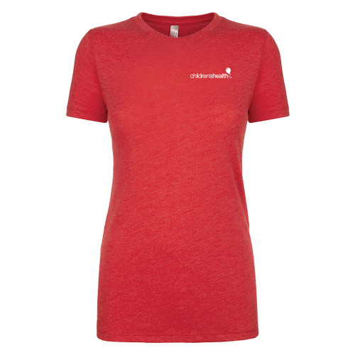  Next Level Womens Red Triblend Tee - Childrens Health Logo