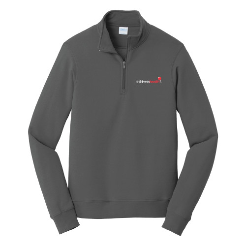  Port & Co Dark Heather Fan Favorite Fleece 1/4 Zip Pullover - Childrens Health Logo