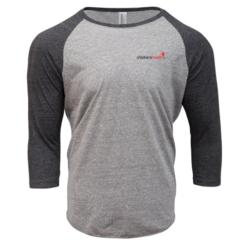  Threadfast Unisex Black Triblend 3/4 Sleeve Raglan - Childrens Health Logo