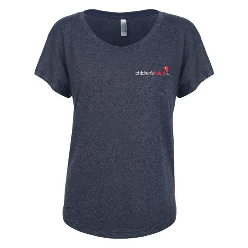  Next Level Womens Navy Triblend Dolman Tee - Childrens Health Logo