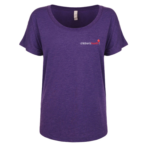  Next Level Womens Purple Rush Triblend Dolman Tee - Childrens Health Logo
