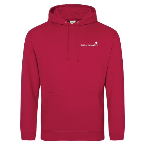  Just Hoods Chili Red College Fleece Hoodie - Childrens Health Logo