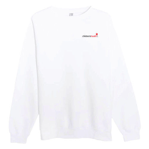  Lane Seven White Fleece Crew - Childrens Health Logo