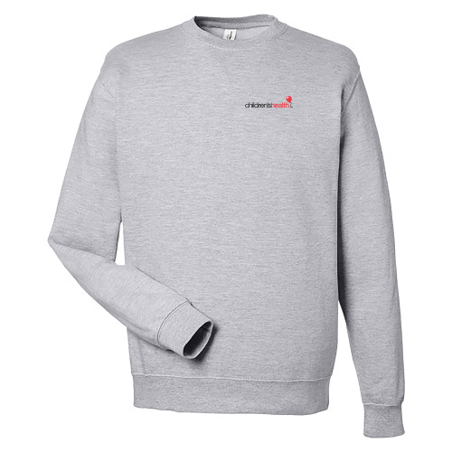  Just Hoods Heather Grey College Fleece Crew - Childrens Health Logo