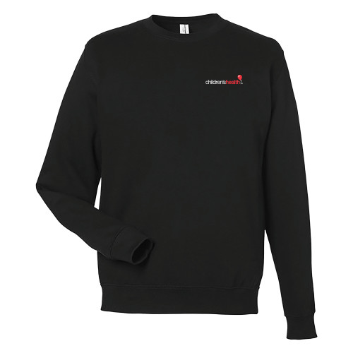  Just Hoods Black College Fleece Crew - Childrens Health Logo