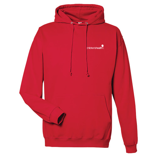  Just Hoods Fire Red College Fleece Hoodie - Childrens Health Logo
