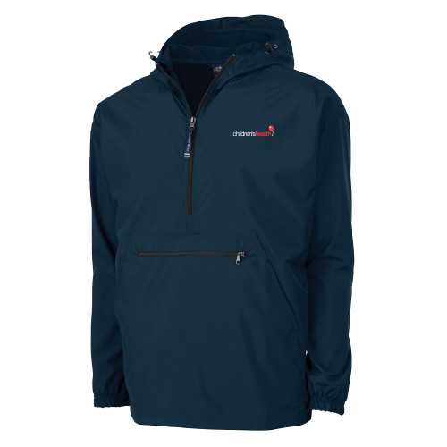  Charles River Navy Pack N Go Pullover Rain Jacket - Childrens Health Logo