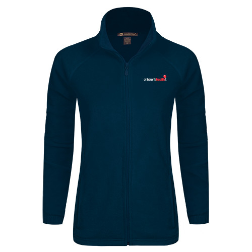 Womens Navy Fleece Full Zip Jacket - Childrens Health Logo