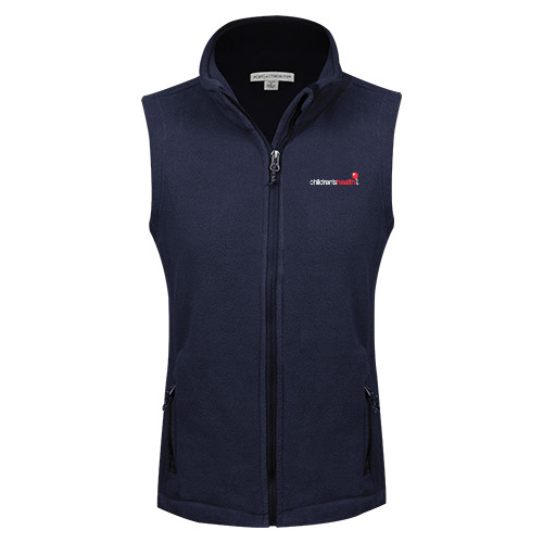  Womens Navy Fleece Full Zip Vest - Childrens Health Logo