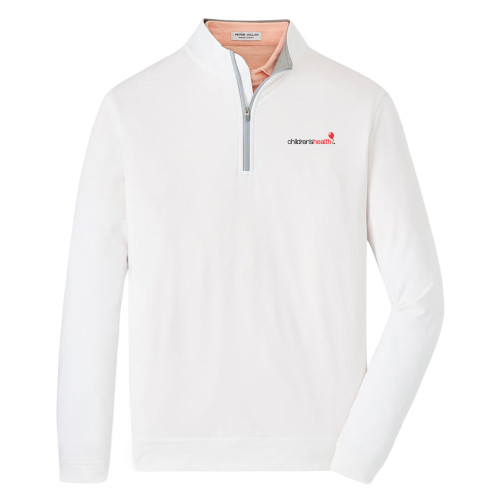  Peter Millar White Perth Performance 1/4 Zip - Childrens Health Logo
