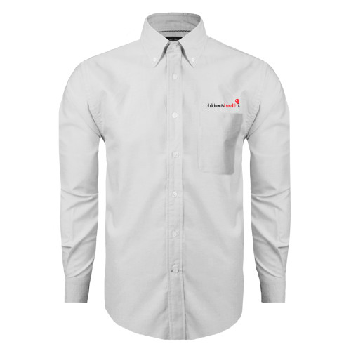  White Oxford Long Sleeve Shirt - Childrens Health Logo