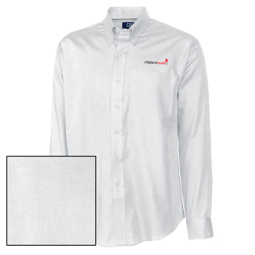  Cutter & Buck Nailshead Long Sleeve Button Down White - Childrens Health Logo