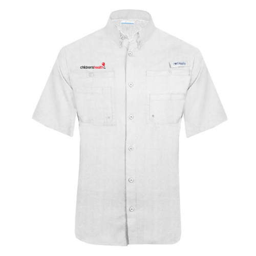  Columbia White Tamiami Performance Short Sleeve Shirt - Childrens Health Logo