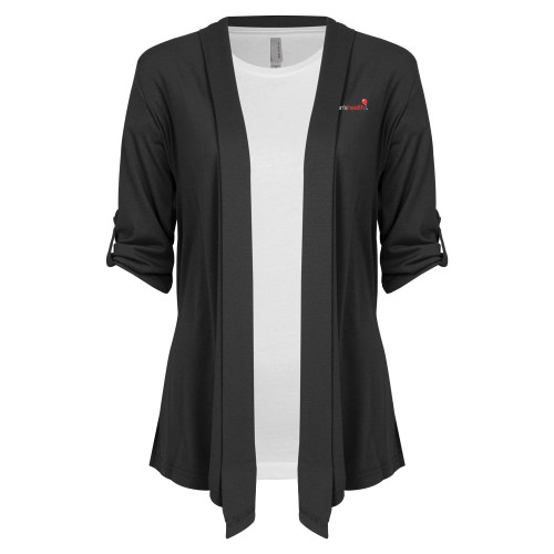  Womens Grey Drape Front Cardigan Sweater - Childrens Health Logo