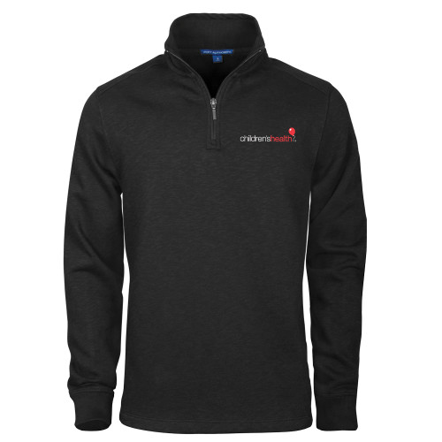  Black Slub Fleece 1/4 Zip Pullover - Childrens Health Logo