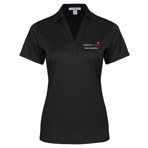 Womens Black Performance Fine Jacquard Polo - Talent Acquisition