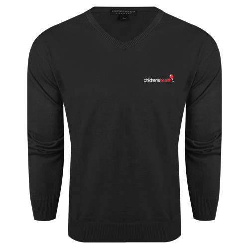  Black VNeck Sweater - Childrens Health Logo
