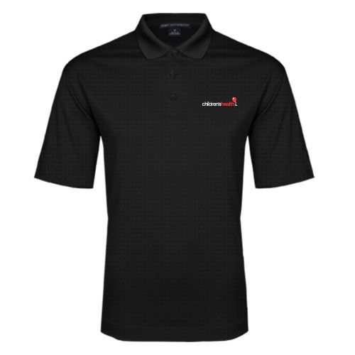  Black Performance Fine Jacquard Polo - Childrens Health Logo