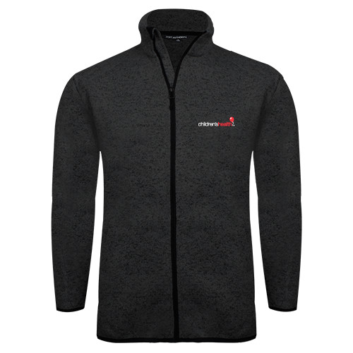  Black Heather  Sweater Fleece Jacket - Childrens Health Logo