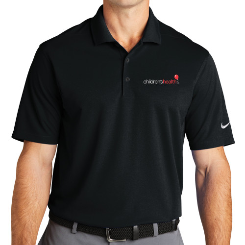  Nike Black Dri Fit Micro Pique 2.0 Polo - Childrens Health Logo