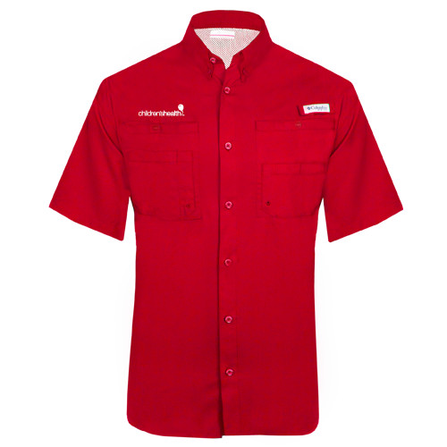  Columbia Red Tamiami Performance Short Sleeve Shirt - Childrens Health Logo