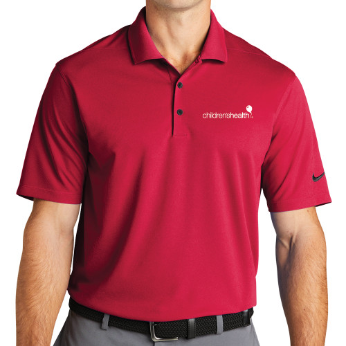  Nike Red Dri Fit Micro Pique 2.0 Polo - Childrens Health Logo