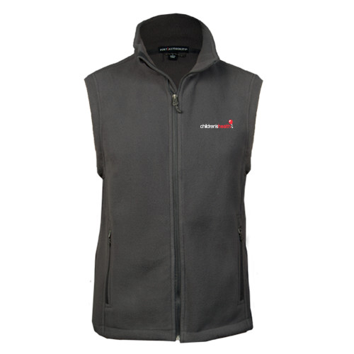  Charcoal Fleece Full Zip Vest - Childrens Health Logo