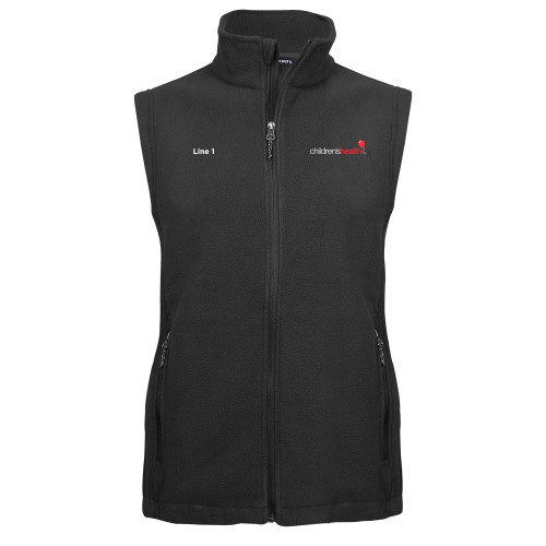  Charcoal Fleece Full Zip Vest - Childrens Health Logo