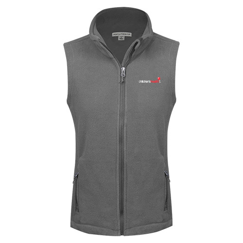  Womens Charcoal Fleece Full Zip Vest - Childrens Health Logo