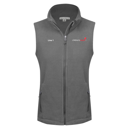  Womens Charcoal Fleece Full Zip Vest - Childrens Health Logo