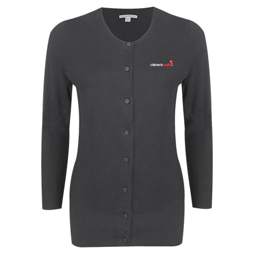  Womens Charcoal Cardigan Sweater - Childrens Health Logo