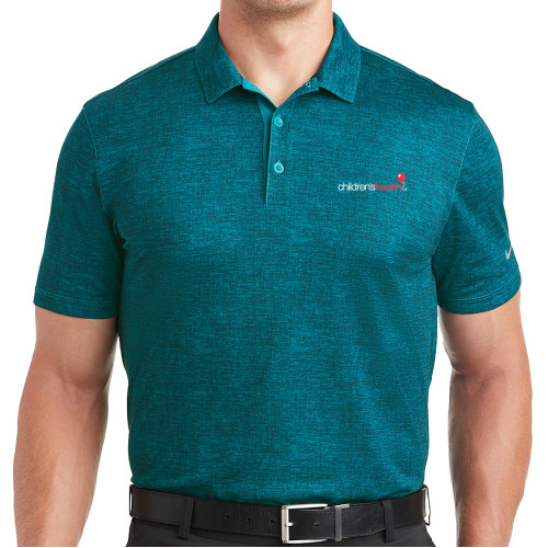  Nike Teal Dri Fit Crosshatch Polo - Childrens Health Logo