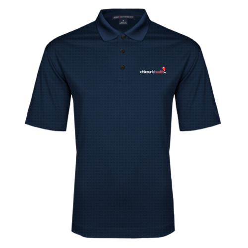 Navy Performance Fine Jacquard Polo - Childrens Health Logo