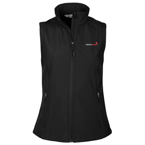  Womens Black Core Softshell Vest - Childrens Health Logo