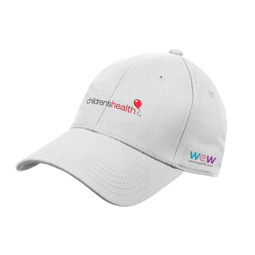  White Structured Adjustable Pro Style Hat - Childrens Health Logo