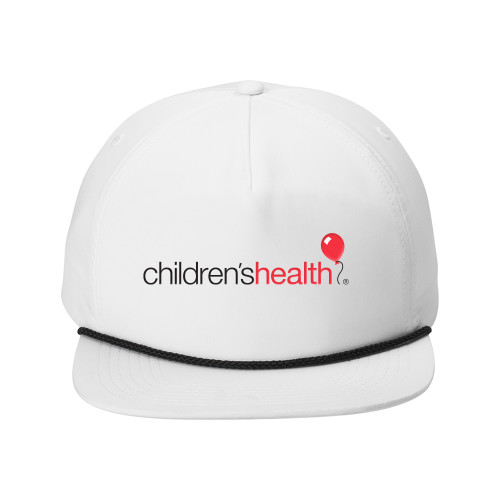  Retro White/Black Rope Cap - Childrens Health Logo