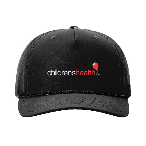  Richardson 355 Black Laser Performance Rope Cap - Childrens Health Logo