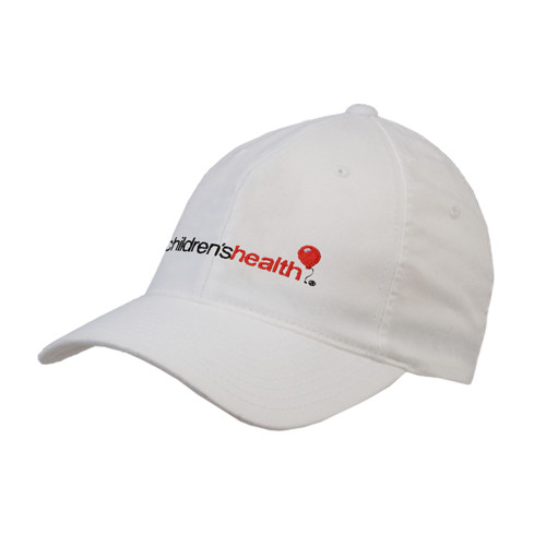  White Flexfit Structured Low Profile Hat - Childrens Health Logo