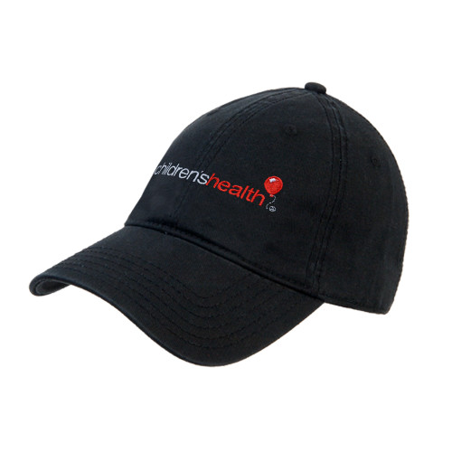 Black Unstructured Adjustable Low Profile Hat - Childrens Health Logo