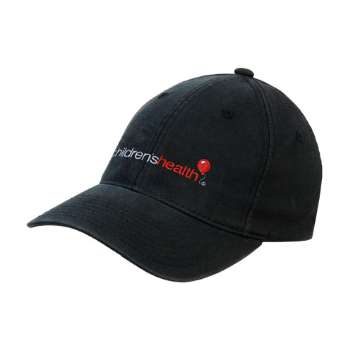  Black Flexfit Structured Low Profile Hat - Childrens Health Logo