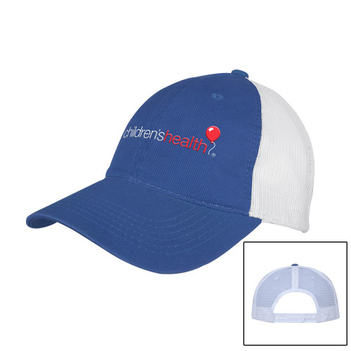  Royal/White Mesh Back Unstructured Low Profile Hat - Childrens Health Logo