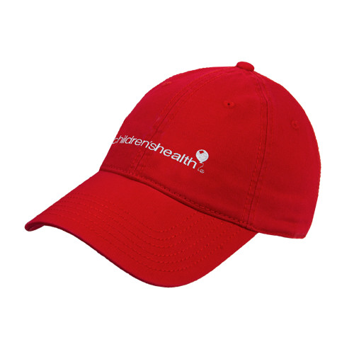  Red Unstructured Adjustable Low Profile Hat - Childrens Health Logo
