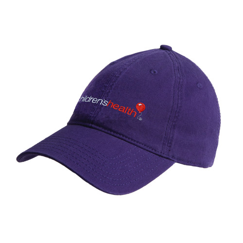  Purple Unstructured Adjustable Low Profile Hat - Childrens Health Logo